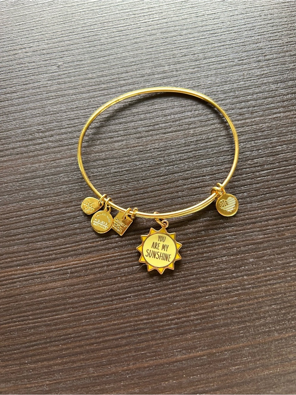 Alex and Ani | You Are My Sunshine gold tone enamel